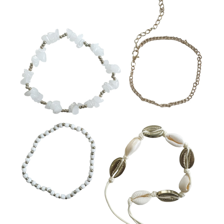 Bohemian Sea Stone Anklet/Bracelet Set | Willow & the Waves Collection