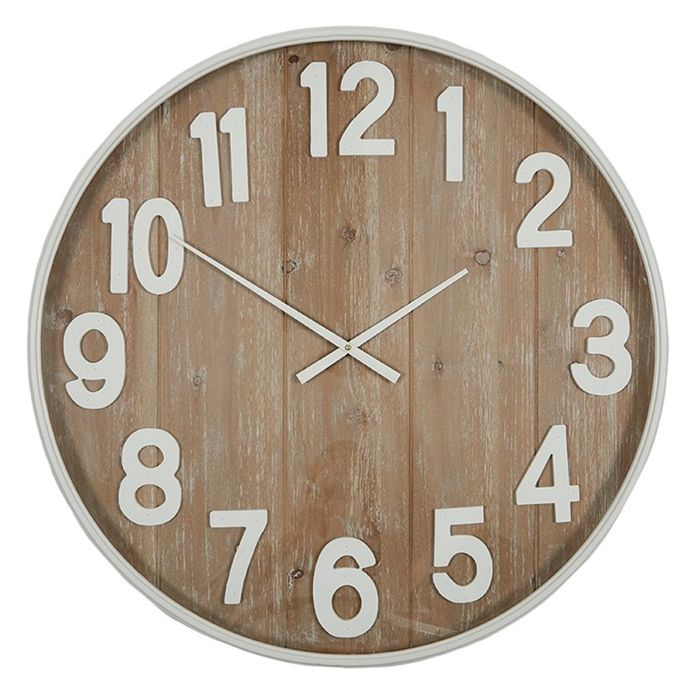 Lane Metal/MDF Wall Clock 74cm – Natural & White