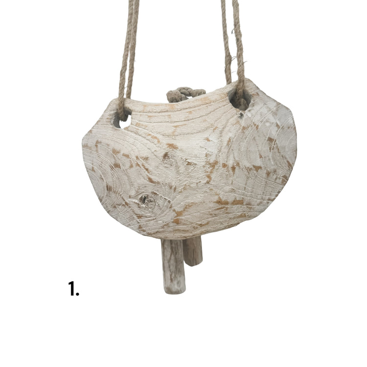 Vintage Wooden Cow Bell | Whitewash