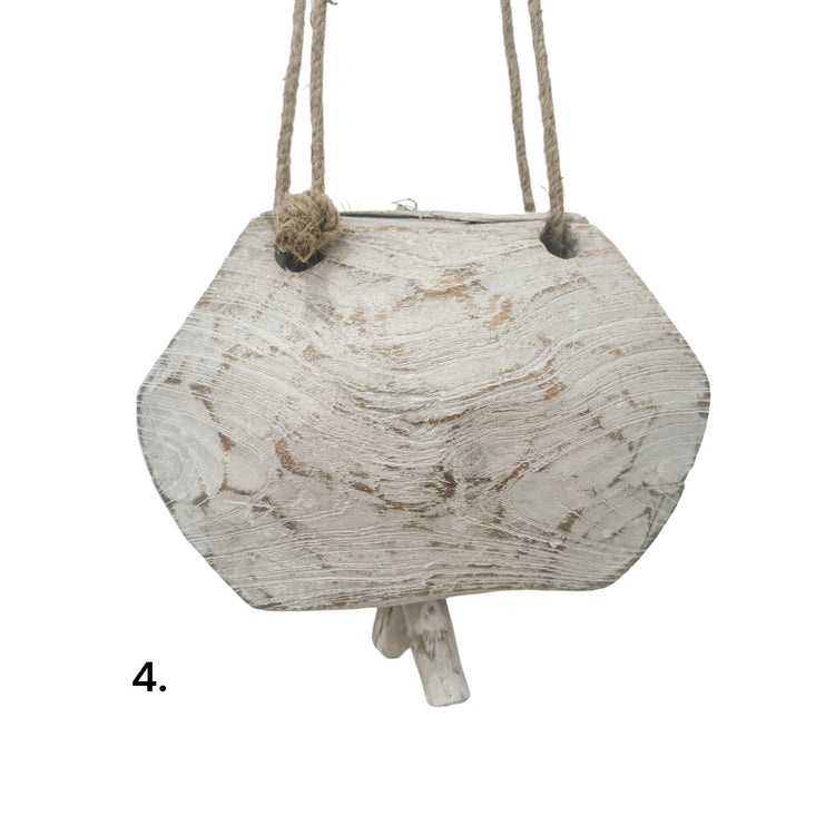 Vintage Wooden Cow Bell | Whitewash