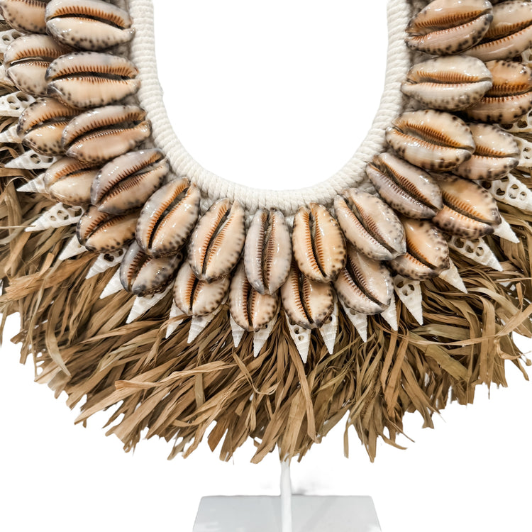 Bora Bora Tribal Cowrie Necklace on Stand