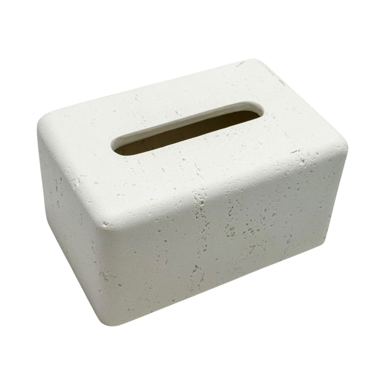 Travertine-Style Tissue Box | Chalk