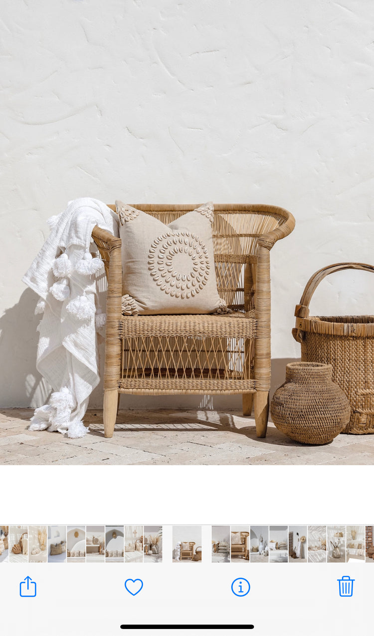 Maklak Tassel Throw | White | Willow & Beech Essentials Collection