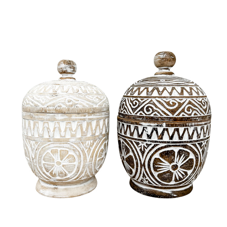 Solstice Lidded Pot | White Wash