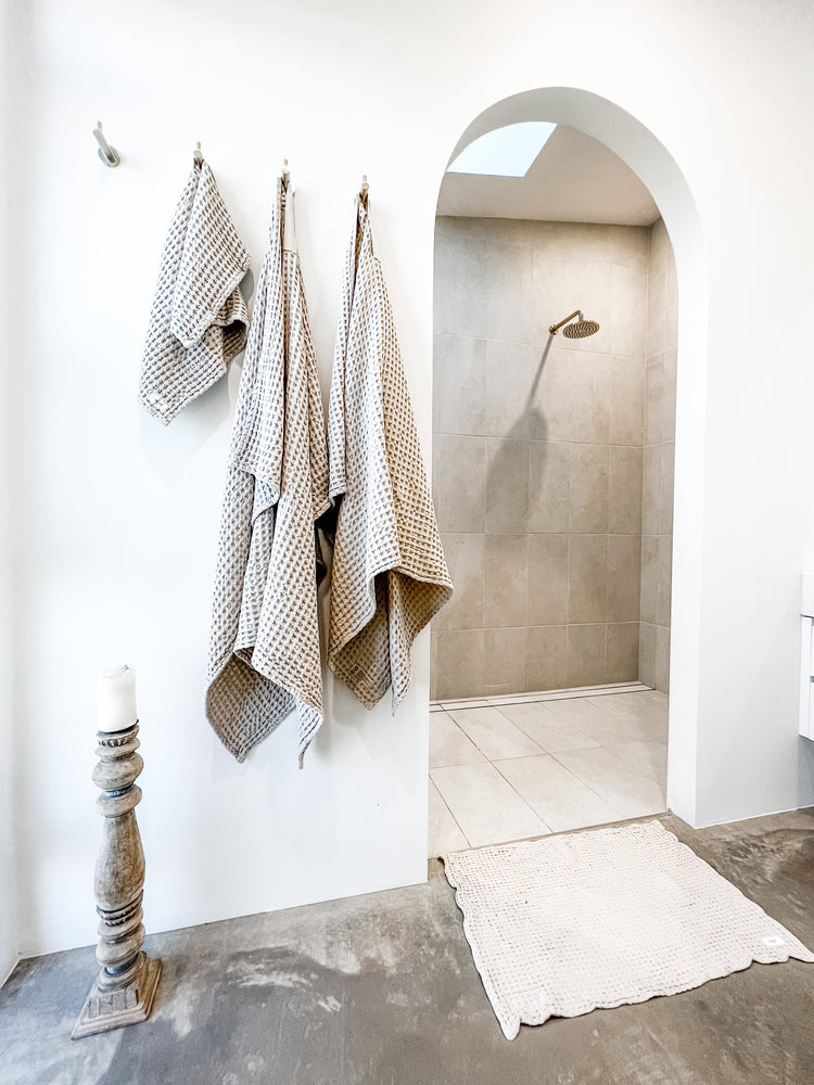 The Organic Co Waffle Bath Towel | Stone