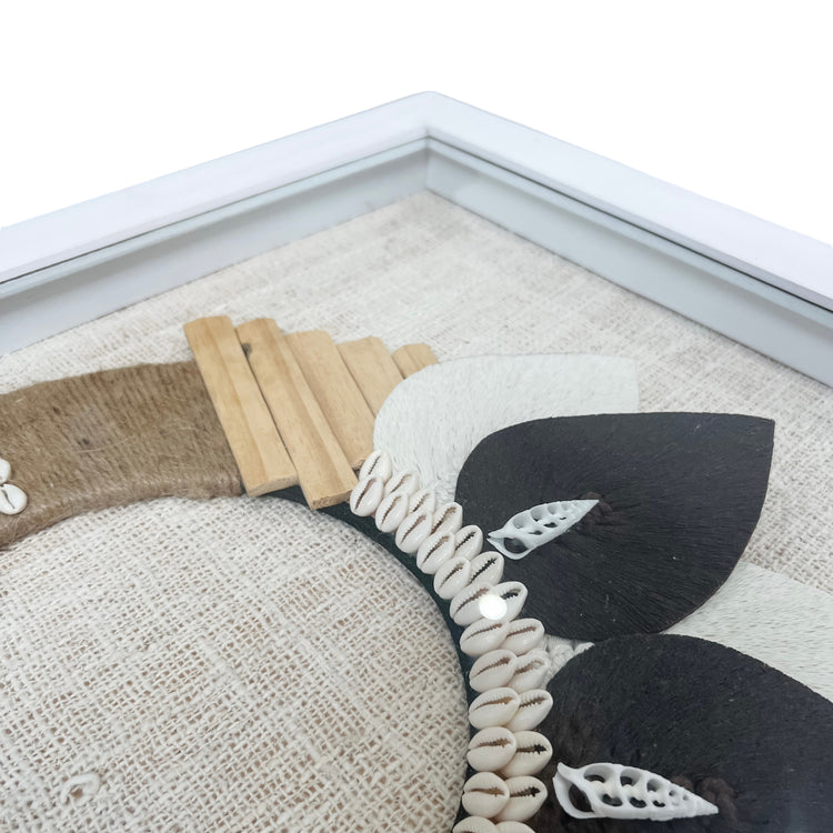 Framed Wall Art | Brown & Natural Tribal Necklace | 55x65cm