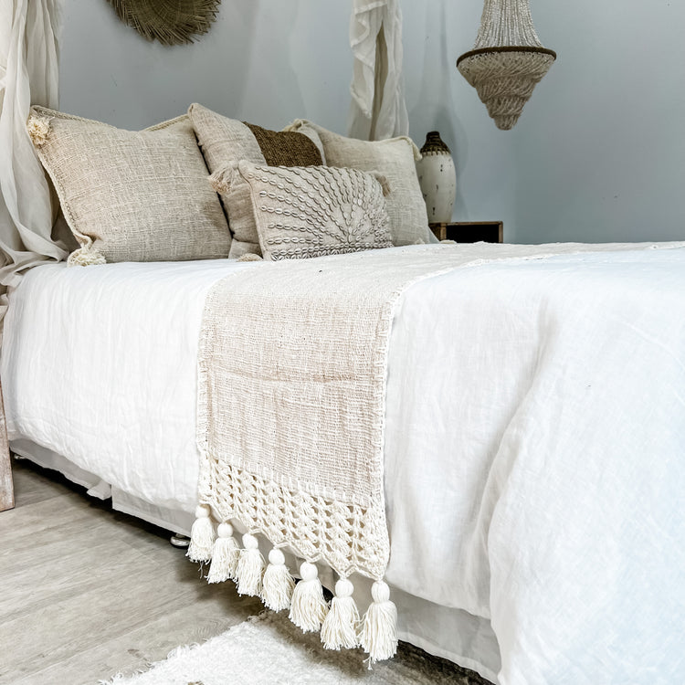 Salt Bed Runner | Table Runner | Crochet Tassel | 40x180cm Preorder