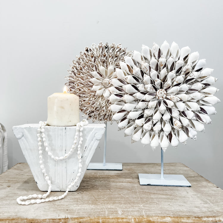 Whitewash Block Candleholder