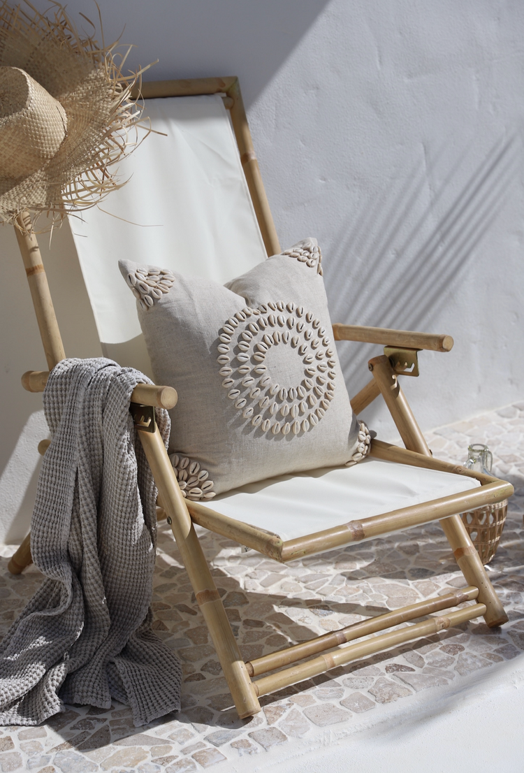 Halo Cowrie Cushion | Linen | 50x50cm Preorder