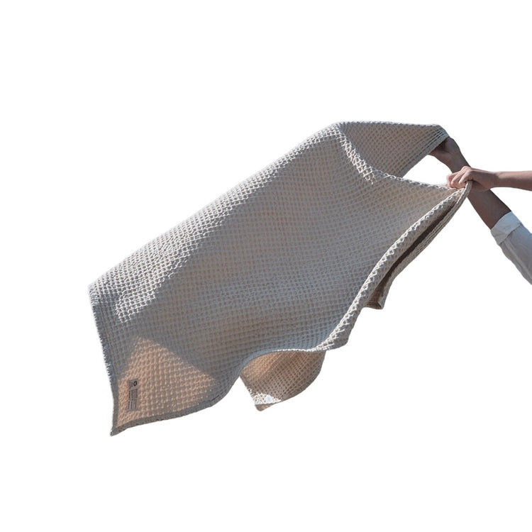The Organic Co Waffle Bath Towel | Stone