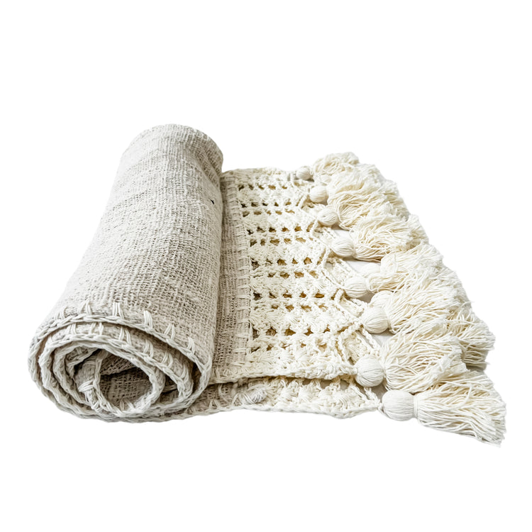 Salt Bed Runner | Table Runner | Crochet Tassel | 40x180cm Preorder