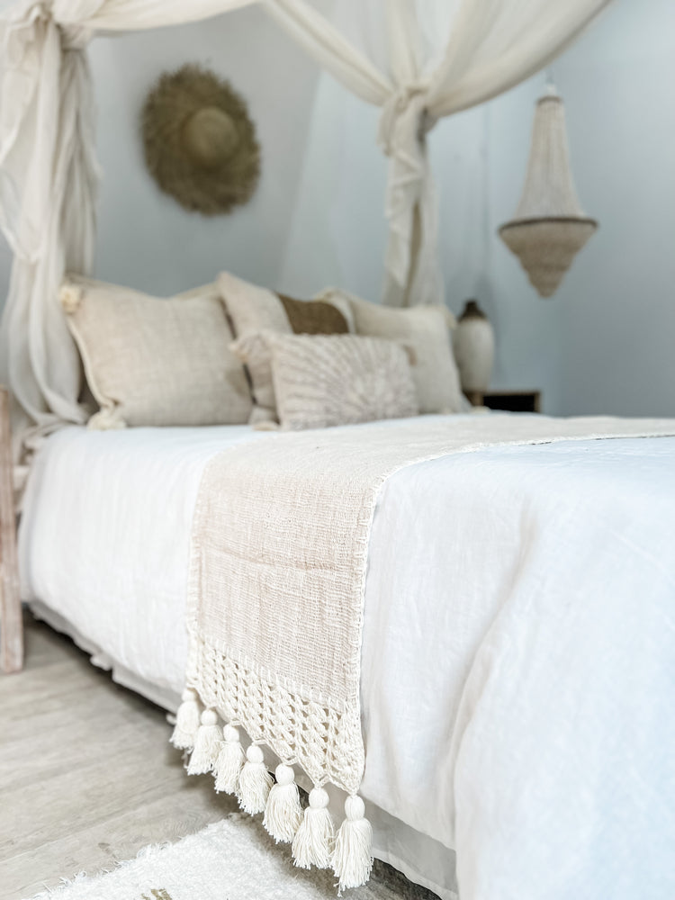 Salt Bed Runner | Table Runner | Crochet Tassel | 40x180cm Preorder