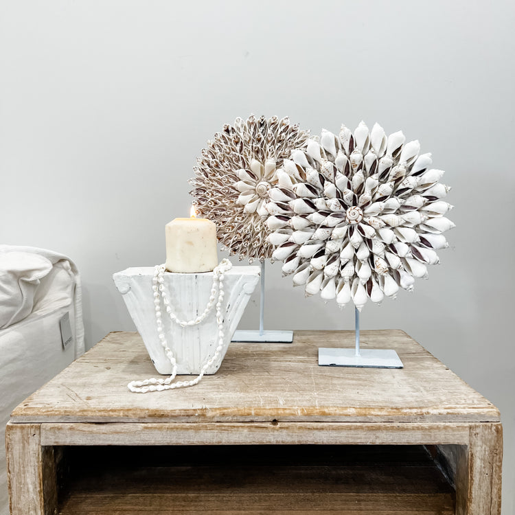 Whitewash Block Candleholder
