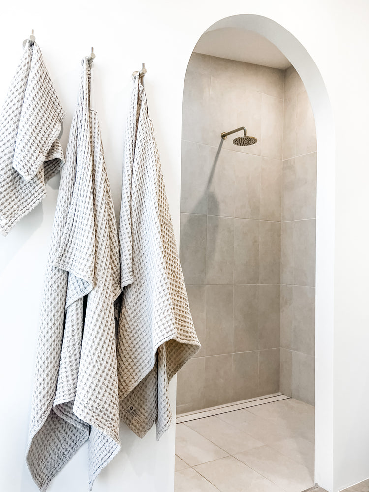 The Organic Co Waffle Bath Towel | Stone