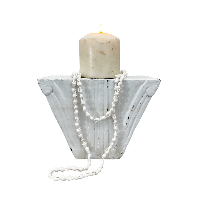 Whitewash Block Candleholder