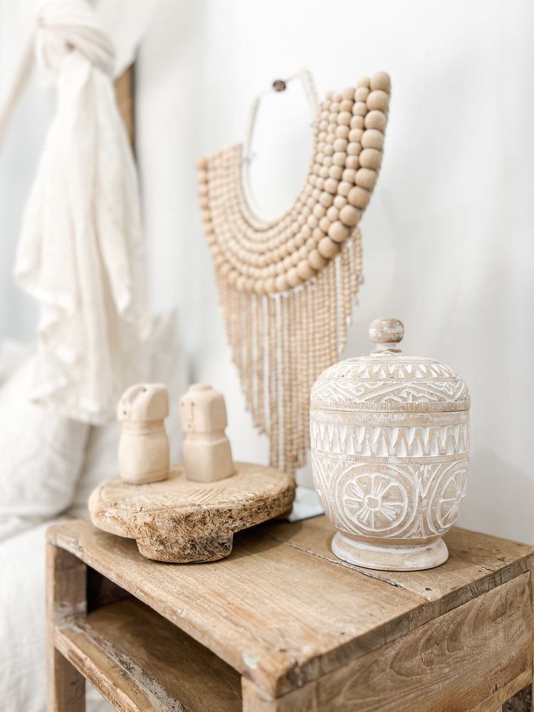 Solstice Lidded Pot | White Wash