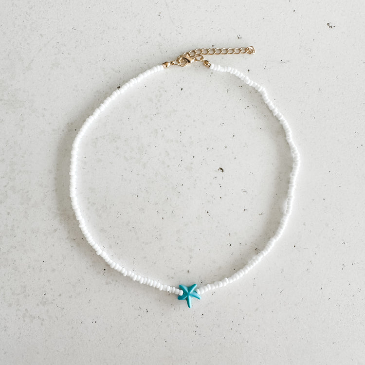 Starfish Beaded Necklace – Turquoise