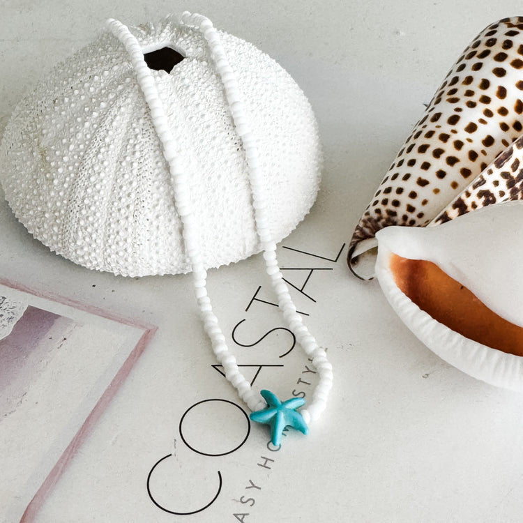 Starfish Beaded Necklace – Turquoise