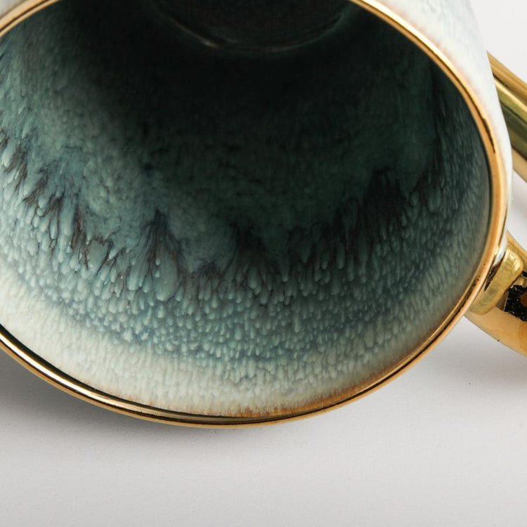 Senseo Mug in Seamist featuring gold rim and handle