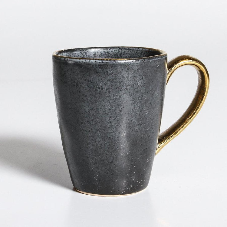 Senseo Mug in Charcoal featuring gold rim