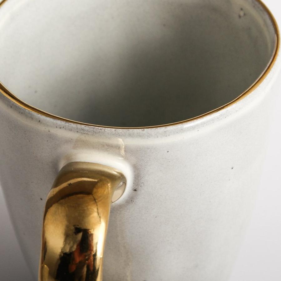 Senseo Mug in French Grey featuring gold rim and handle