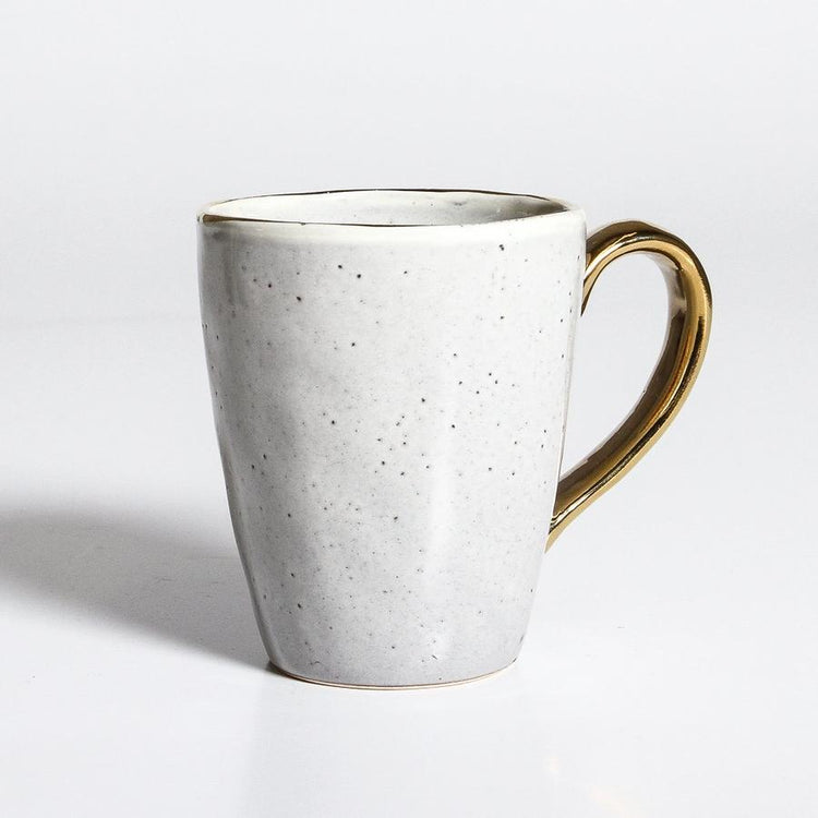 Senseo Mug in French Grey featuring gold rim