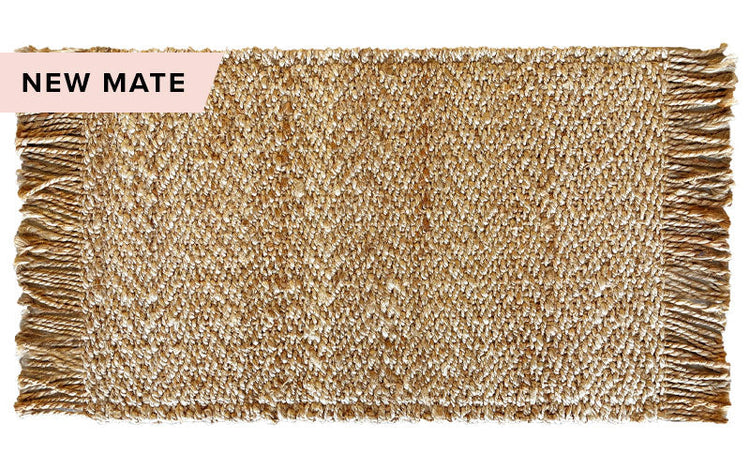 Herringbone Jute Mat - Natural