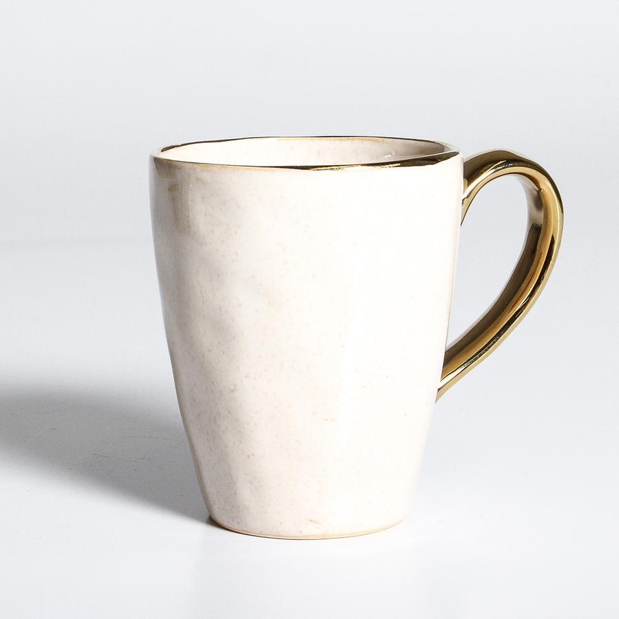 Senseo Mug in Off White featuring gold rim