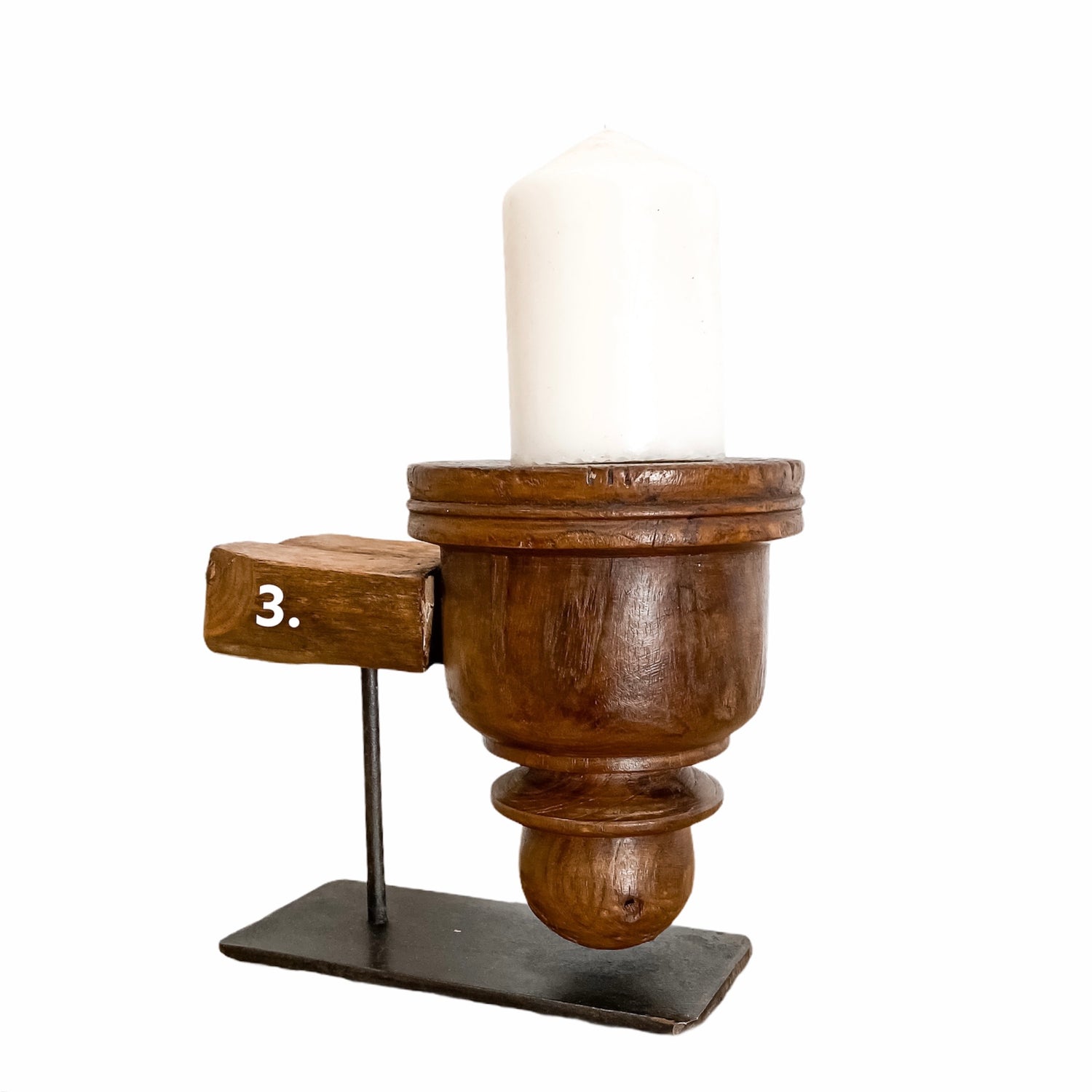 Indian Antique Candle Holder on Stand #3