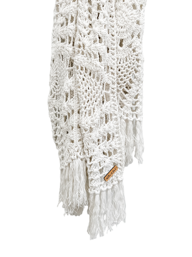 Maria Crochet Throw Bed Runner | White | Preorder