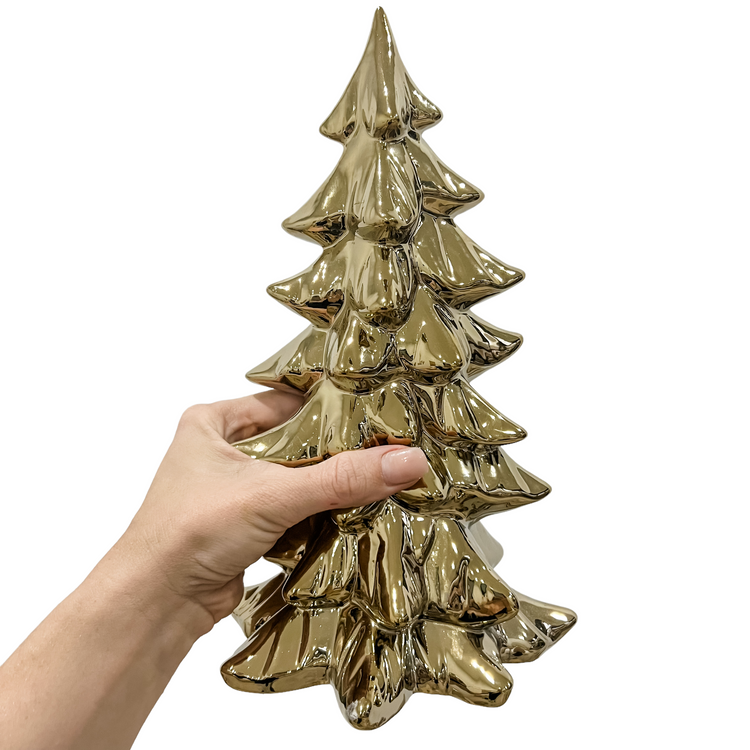 Gold Porcelain Christmas Tree | 28cm