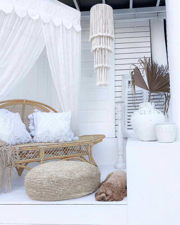 Seagrass Pouffe Boho Decor