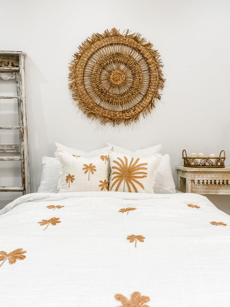 Saffron Palms Cushion Coastal Decor
