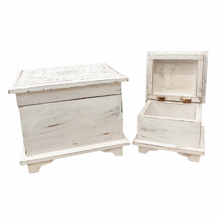 Whitewash Trinket Box and Chest