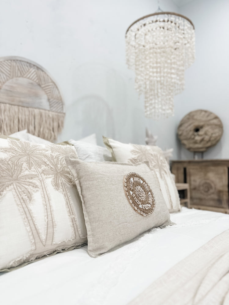 Siren Embellished Cushion | Cowrie Shell | 35x50cm