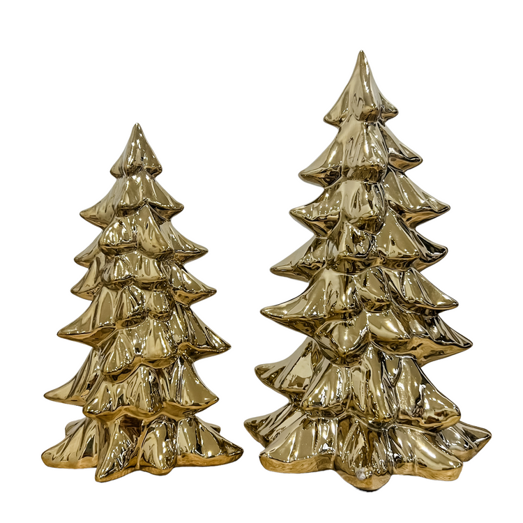 Gold Porcelain Christmas Tree | 2 Sizes