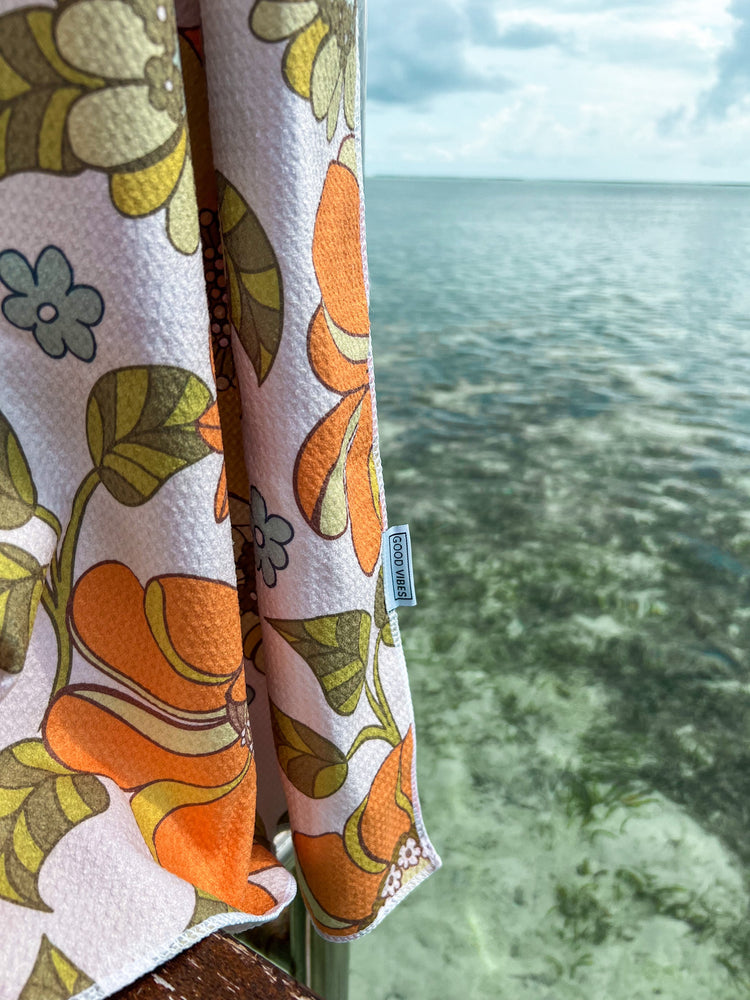 Good Vibes Towel | 70’s Floral | Willow & the Waves Collection