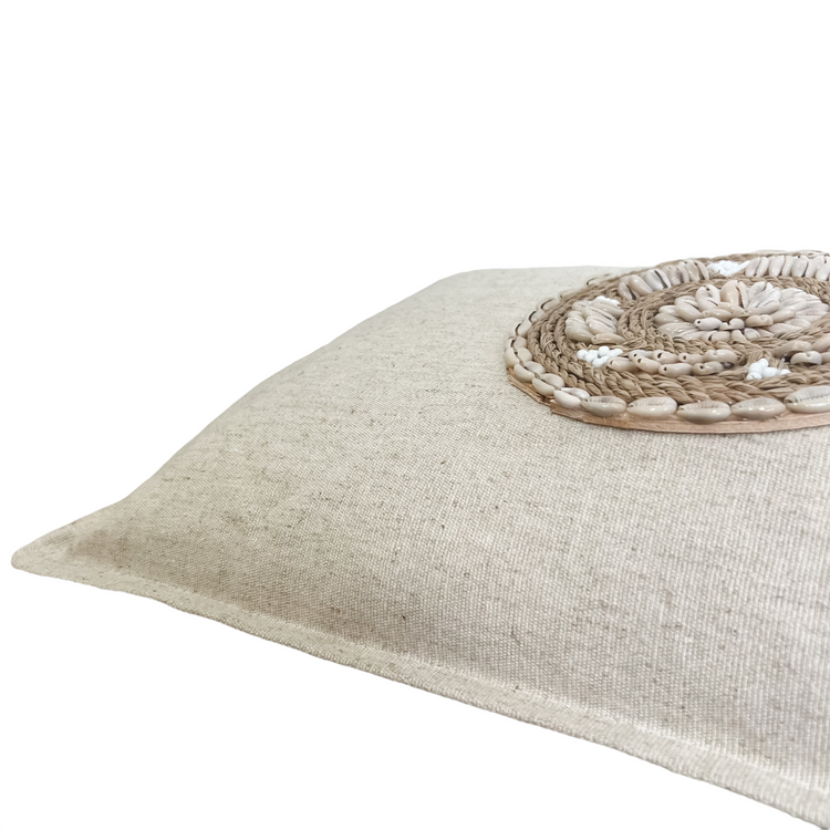 Siren Embellished Cushion | Cowrie Shell | 35x50cm