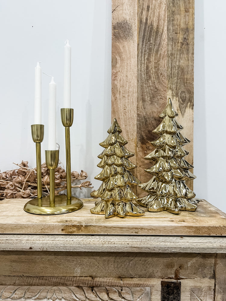 Gold Porcelain Christmas Tree | 28cm