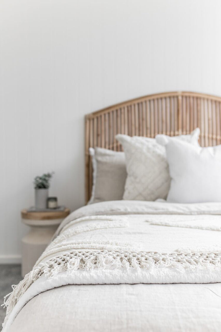 White Madlenka Tassel Throw Coastal Decor