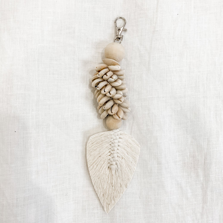 Malibu Key Ring featuring macrame fan