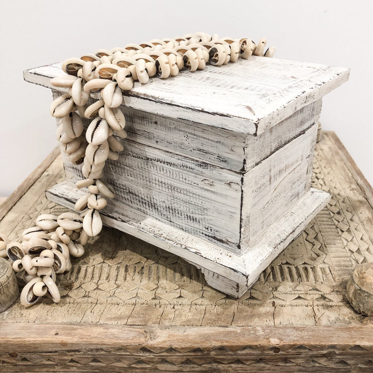 White Washed Chest Boho Decor