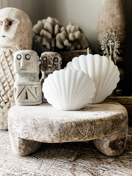 Bahamas Handmade Shell Candle | White | Willow & the Waves Collection