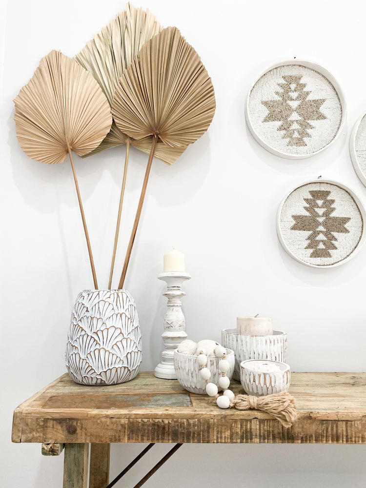 Breeze Whitewash Bowls Boho Decor