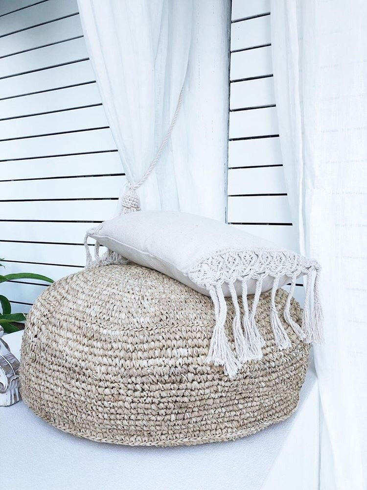 Seagrass Pouffe Coastal Decor
