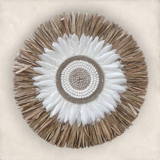 Natural & White Feather Juju Wall Hanging