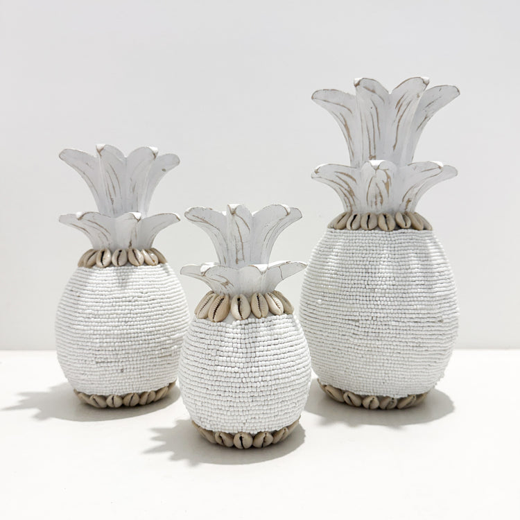 Coastal Beaded Pineapple – White