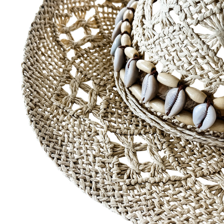 Isla Shell Raffia Cowboy Hat