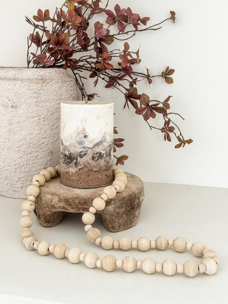Natural Timber Bead Necklace