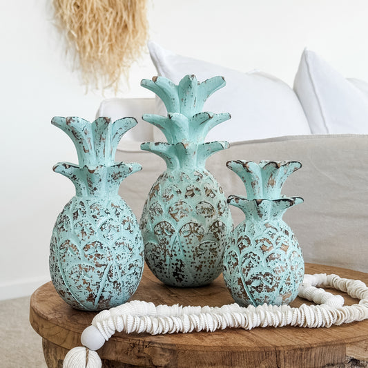 Coastal Pineapple Trio | Aqua